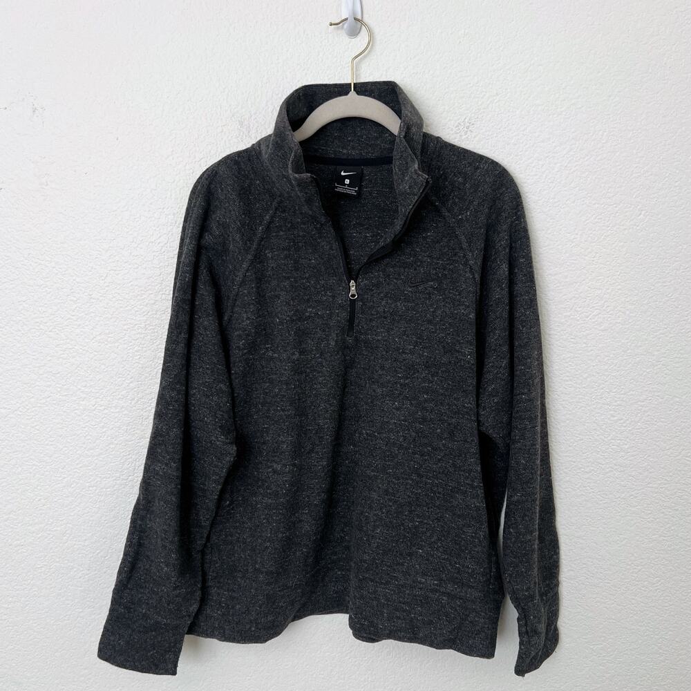 [Nike] Charcoal Heathered Gray Therma-FIT 1/2 Zip Pullover Training Top Sz Large